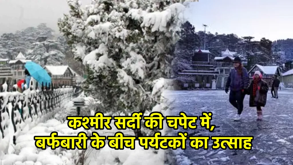 कश्मीर सर्दी की चपेट में, बर्फबारी के बीच पर्यटकों का उत्साह